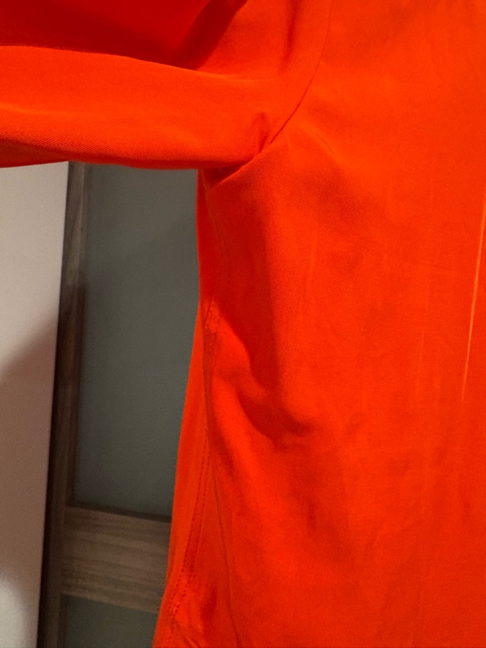 Zara Bold Red-Orange Long Sleeve Button Shirt - Picture 6 of 10